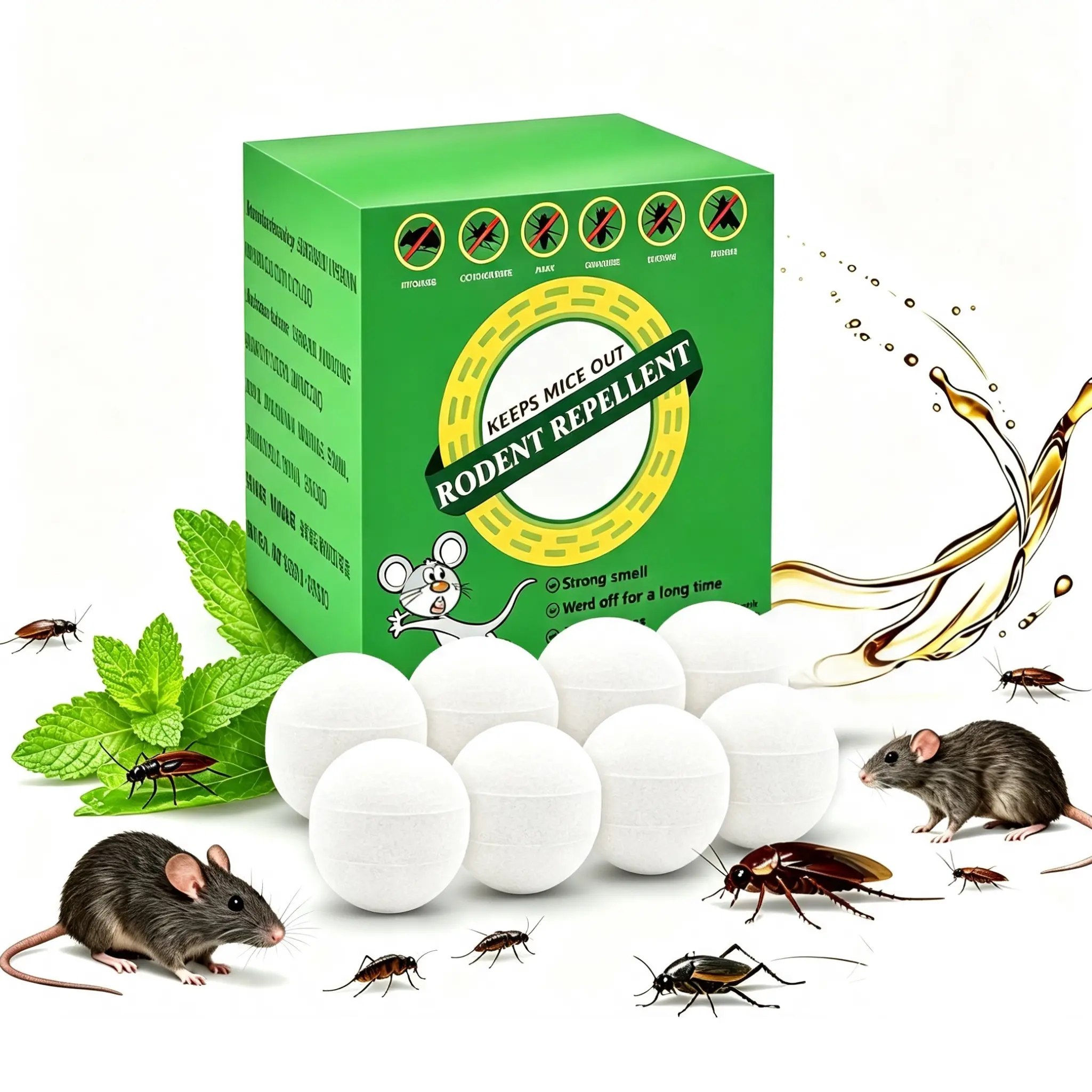 Mouse Repellent 8 Pack, Long-Lasting Safe Mice Repellent, Natural Effective Mouse Repellent Pouches for Home/Garage/Garden