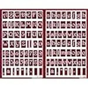 Reusable Self-Stick Etching Stencil for Glass or Stamping Bundle of 2 Items Lowercase Alphabet Capital Letters with Numerals