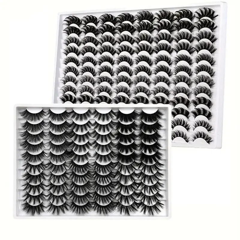 2 boxes of 78 pairs of fluffy, naturally thick, and messy Cosmetic False Lashes, with 12 different styles suitable for daily work and party eye makeup, Curly Lashes