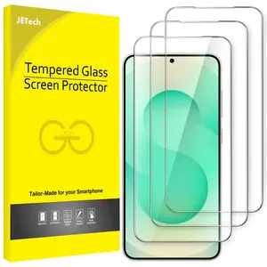 JETech Screen Protector for Samsung Galaxy S25 Series, Tempered Glass Film, Fingerprint ID Compatible, HD Clear, 3-Pack