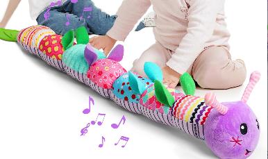 dearlomum Newborn Baby Girl Gift Toys Infant Tummy Time Musical Stuffed Animal with Crinkle Rattle Textures Baby Boy Girl Gifts Nursery Playpen