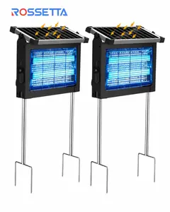 Bug Zapper Outdoor Solar Powered, Mosquito Zapper Indoor with 4500V High Powered, Electric Fly Zapper with Extension Cord and Grounding Bracket, Rechargeable Waterproof Mosquito Killer, Fly Zapper, Mosquito Killer, Electric Trap Ideal for Patio, Backyard