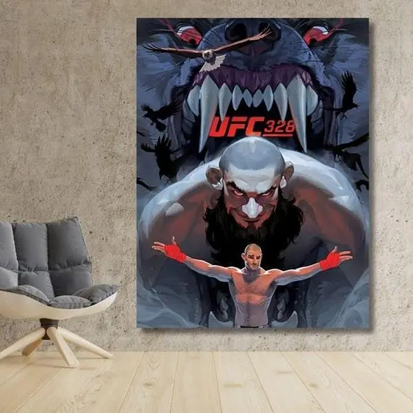 [Sale Up To 50%][No frame, Free Ship] UFC 328 Khamzat Chimaev vs Sean Strickland Ready to Hang Poster Print