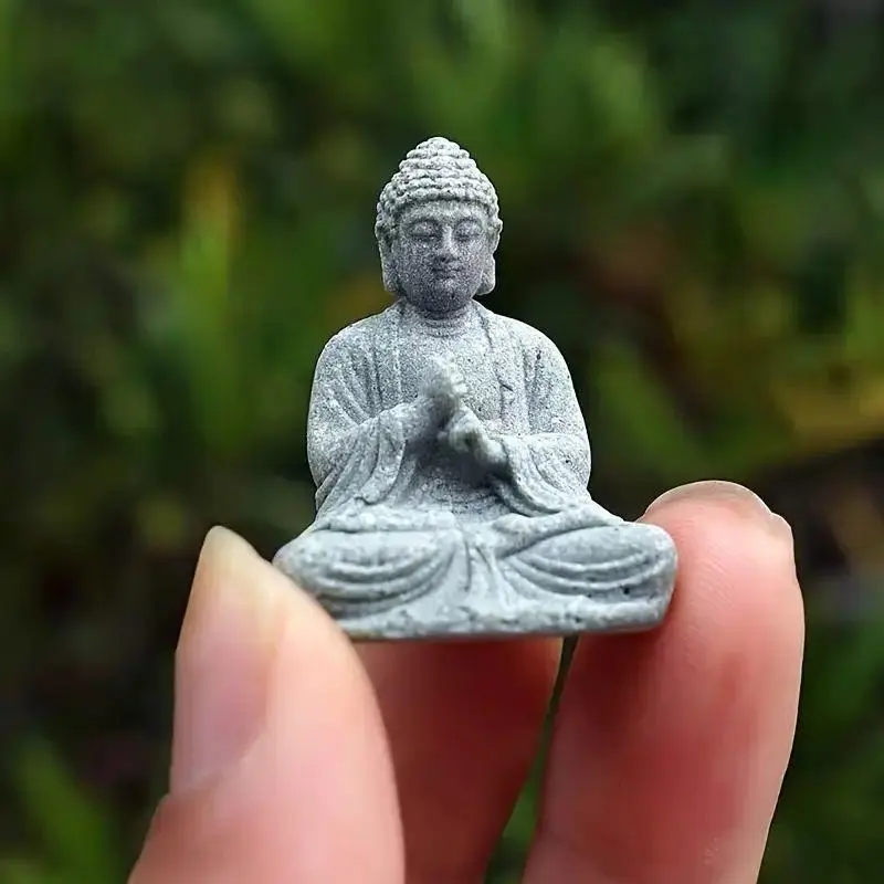 Buddha Statue Decoration, Religious Home Decor, Spiritual Decor, Stylish Religious Decor, Mini Buddha Statue for Garden, Bedroom Entrance, Prayer Garden, Fake Rockery Bonsai Decoration, Home Decoration, Religious Decorations, Gift