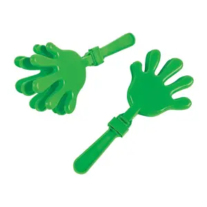 7" Bright Green School Spirit Plastic Hand Clappers - 12 Pc.