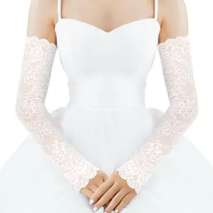 Lace Arm Sleeves For Women  Fingerless Wedding Tea Party Pattern Engagement Dress