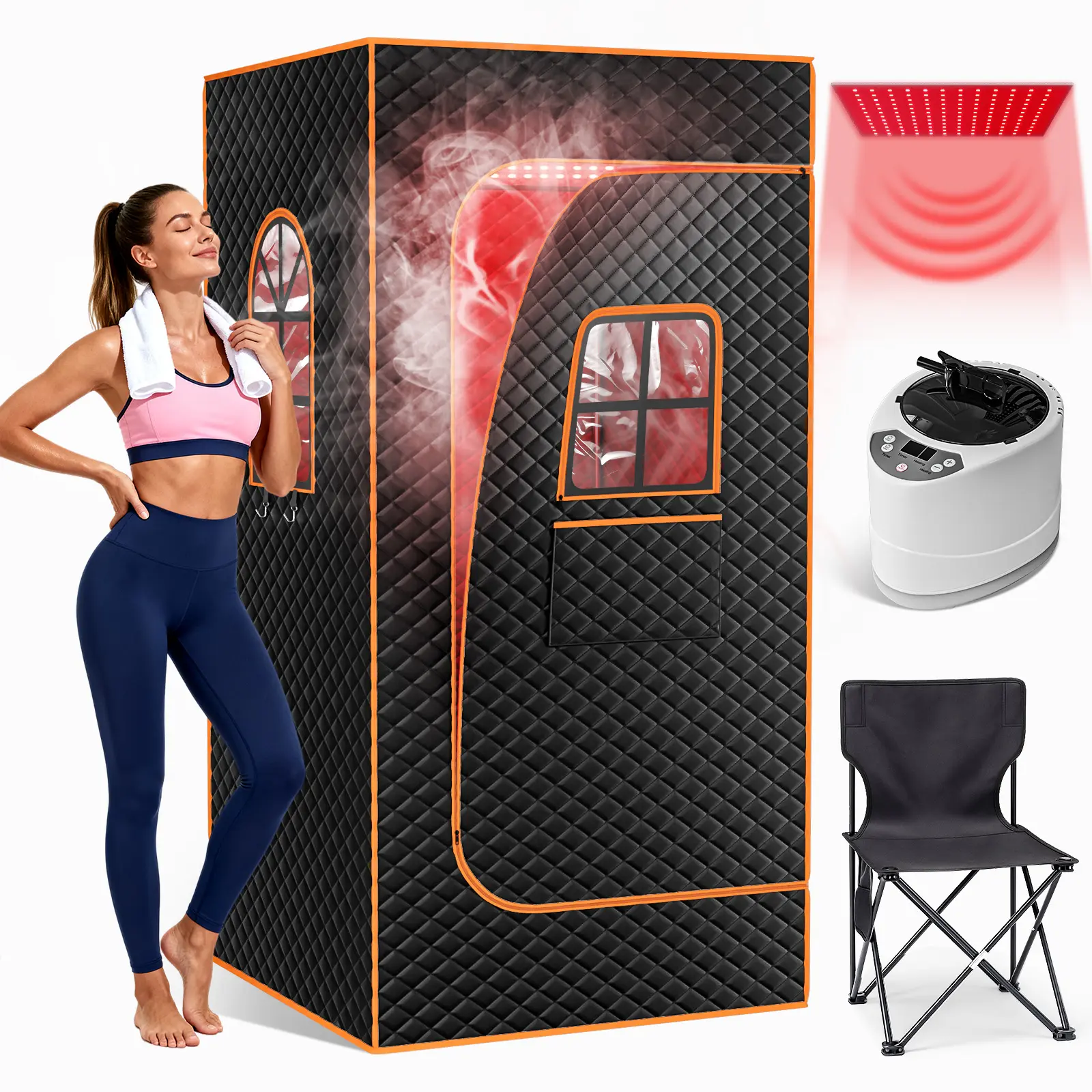 ABORON Infrared Sauna Box for Relaxation,Portable Steam Sauna for Home with XL Steamer,Folding Chair,Multiple Layered Sauna Tent for Spa,Indoor,Outdoor,Gym [ DealsforYouDays ]