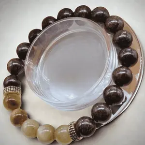 Bronzite Brown and Golden Tiger Eye Gemstone Bracelet