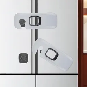 2 count Fridge Locks for  with Sticky Adhesive Pads,   Locks for Cabinets and Drawers,  Safety Drawer Lock  Proofing,  Lock for Door, Upright Freezer, Ovens