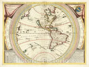 Coronelli's Map of the New World (1691) - Historical Map Reproduction