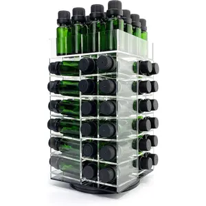 Essential Oil Storage Rack Rotating Tower Organizer  Clear Display Holder for 64 bottles 5ml 10ml 15ml (Bottles not Included)
