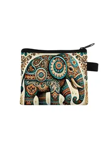 All-over elephant print coin purse