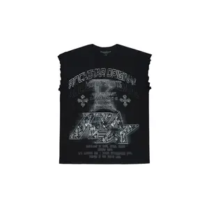 Katrella Cut Sleeve Black T-Shirt