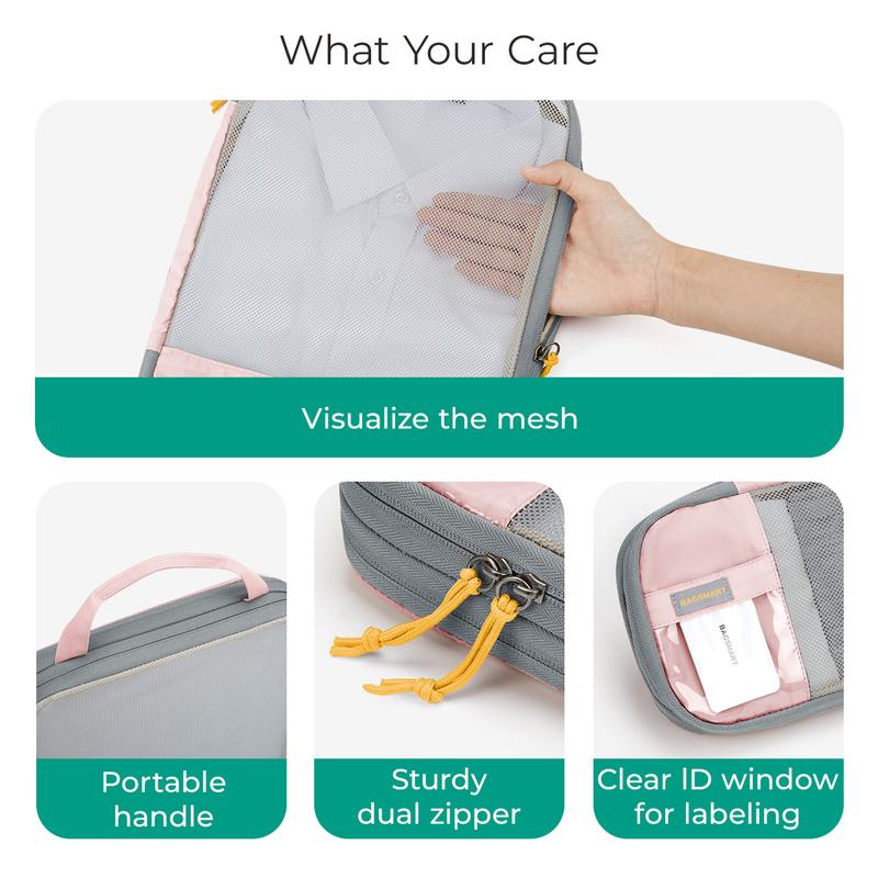 BAGSMART Compression Packing Cubes for Suitcases - 6 Set Travel Organizer Polyester Cubes for Luggage Organization TikTokShopHolidayHaul