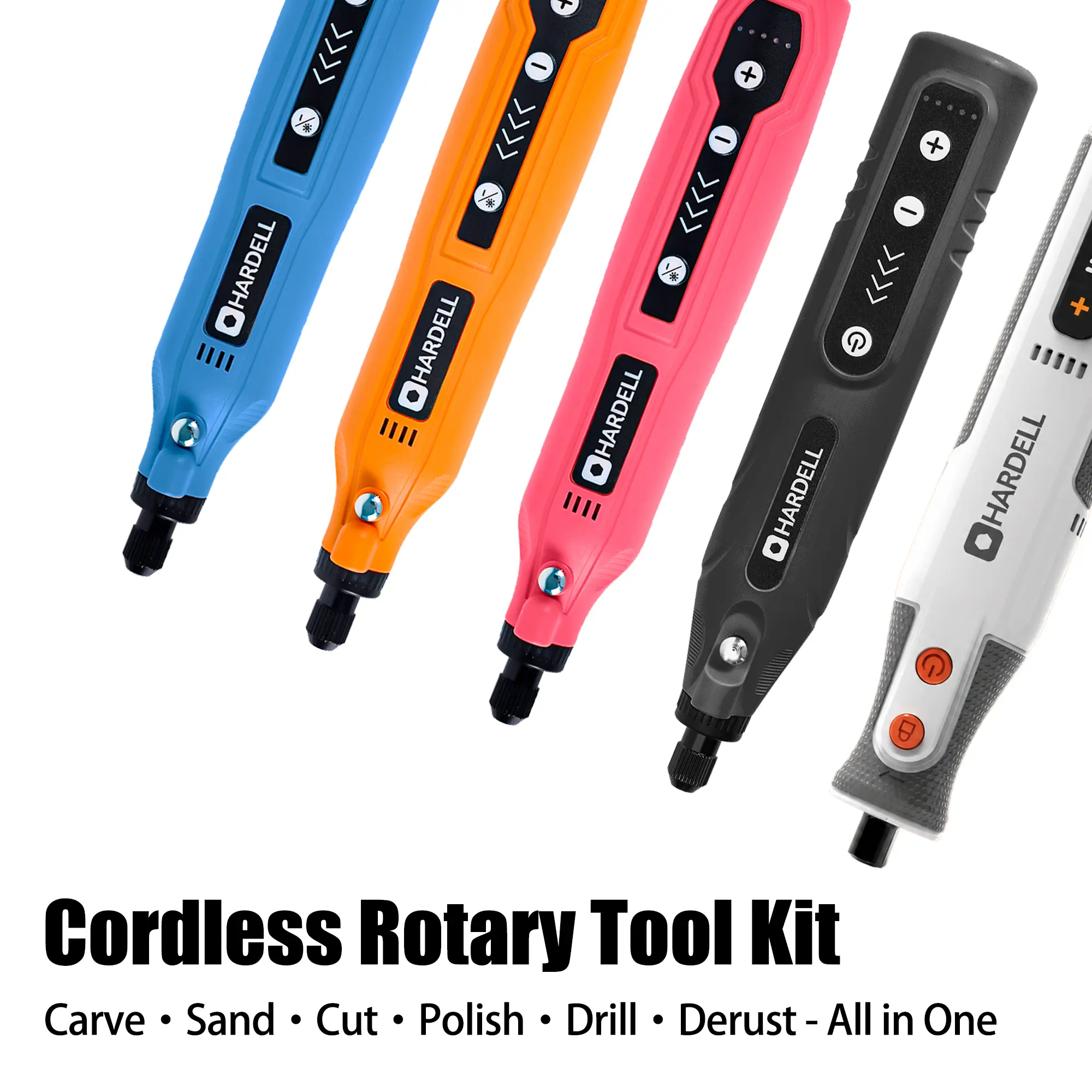 HARDELL Cordless Mini Rotary Tool Kit, 4V Type-C Rechargeable Engraving Pen with LED Light, 28000 RPM Lightweight Power Rotary Tool for DIY Crafts, Sanding, Polishing, Drilling, Wireless Lithium Drill