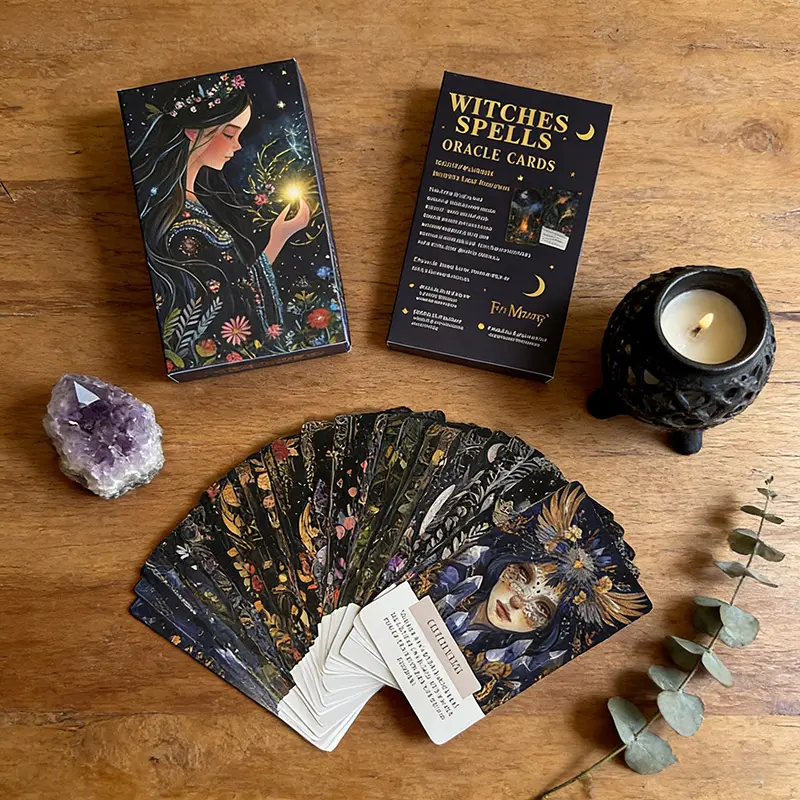 Prophecy Witch Oracle Deck (38 Cards) - BPA-Free Comics-Themed Board Game with Colorful Mystical Illustrations, Animals & Nature Art, 12+ Years, Beginner-Friendly Divination Tool for Self-Care & Manifesting Dream Life