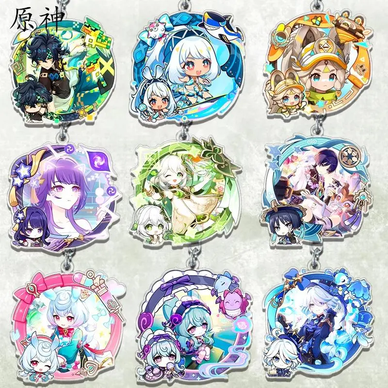 9 Styles Game Key Chain Ring Cute Charlotte Kinich Turnfire Hunt Kachina Mualani Sigewinne Beelzebul Wanderer Hat Guy  Keyring
