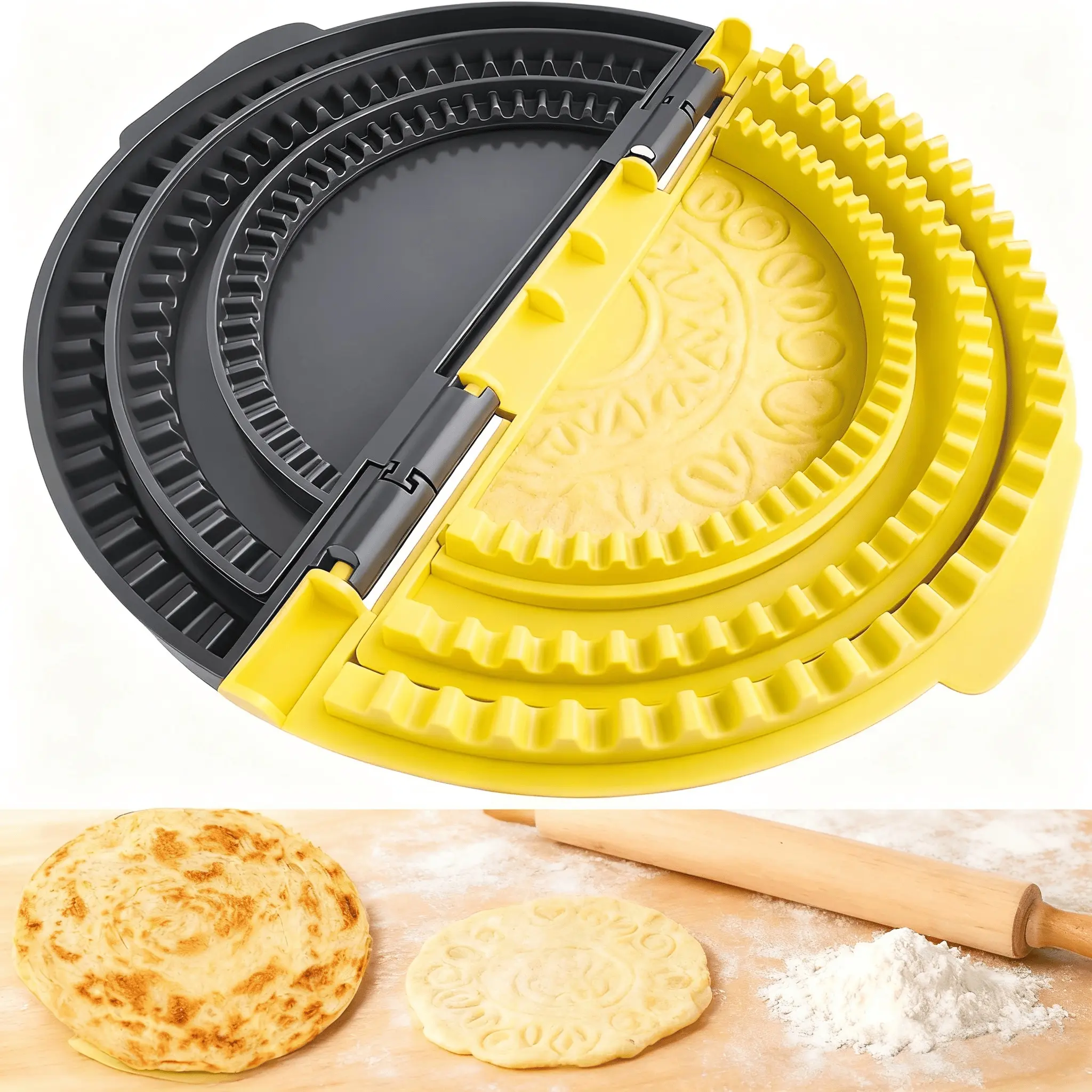 Food-Grade All-in-1 Tortilla Sealer & Empanada Press - Multi-Size Crimper, Smooth Stamp, Easy-Clean Kitchen Fixture Accessory, Kitchen Household Products for Cooking Enthusiasts (Ideal for Dumplings, Storage)