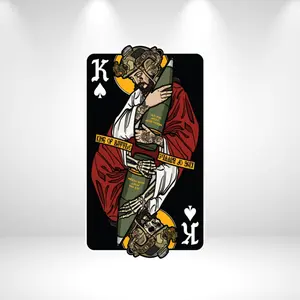 King of Battle Sticker – Military Playing Card Art, Tactical Warrior Aesthetic Vinyl Decal
