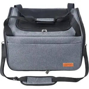 Lightweight   Carrier - Foldable Design w/Full Cover for , Includes Collapsible Bowl, Grey