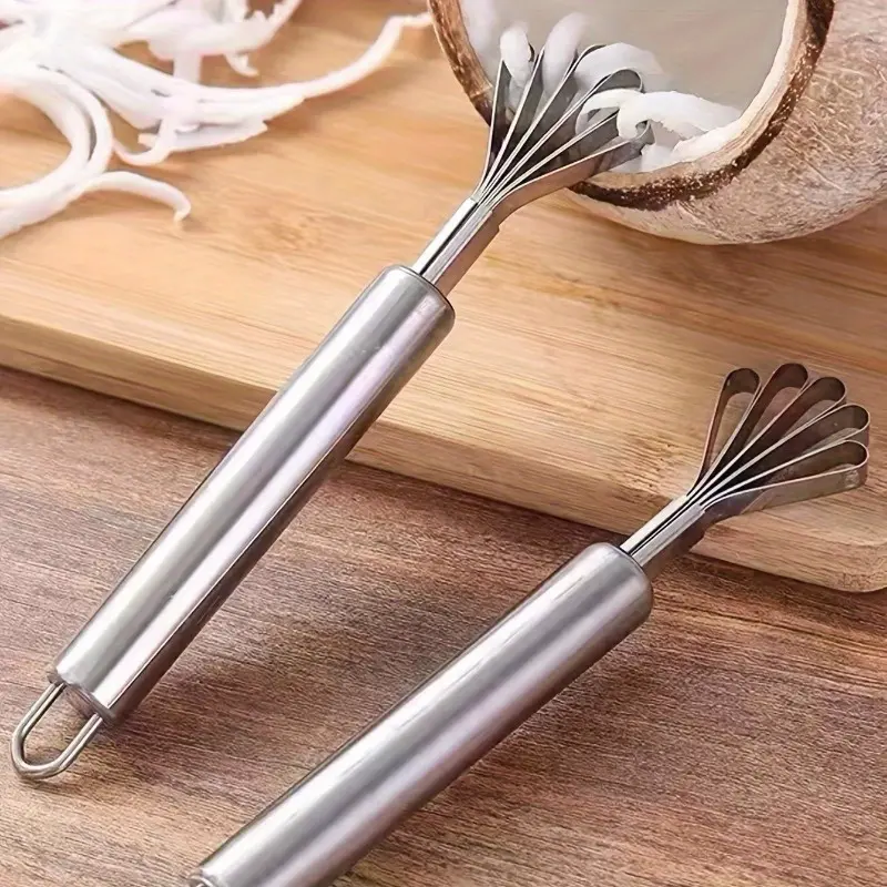 1pc Coconut Meat Removal Knife, Stainless Steel Coconut Shaver, Coconut Meat Planer, Fish Scale Remover, Stainless Steel Fish Scale Peeler, Kitchen Gadgets, Fruit Tools, Hanging Seafood Accessories, Kitchen Gadgets, Items, Utensils, Kitchenware