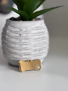 Dog Bone Charm - Stainless Steel