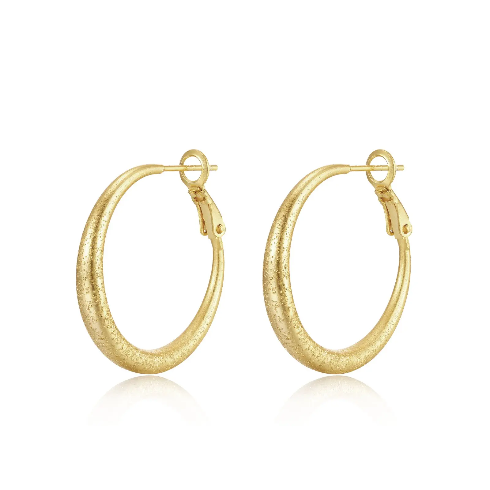 14K gold plated hoop earrings for woman, Daily Commute Luxury accessories.
