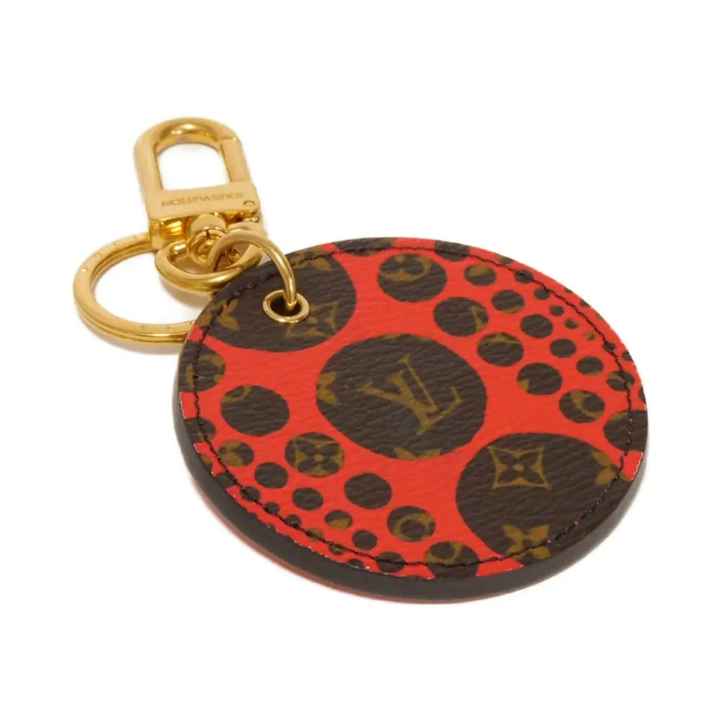 Pre-owned Louis Vuitton Canvas Small Leather Goods Porte Cles Monogram Pumpkin Dots Key Holder