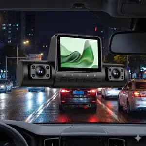 4K Dash Cam Front and Rear 360° IR Night Vision Waterproof DVR Rear Camera Monitor with Parking Monitoring Collision Detection Loop Recording 32GB Card Included for Car Safety Driving Assistance