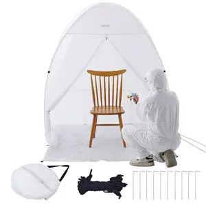 【fathersdaygift】VEVOR Spray Paint Shelter, 60 x 60 x 70 in Pop-Up Portable Spray Paint Tent with Built-In Floor, Exhaust Window and Storage Bag, Foldable Paint Booth for Furniture, DIY Hobby Tool Painting Station