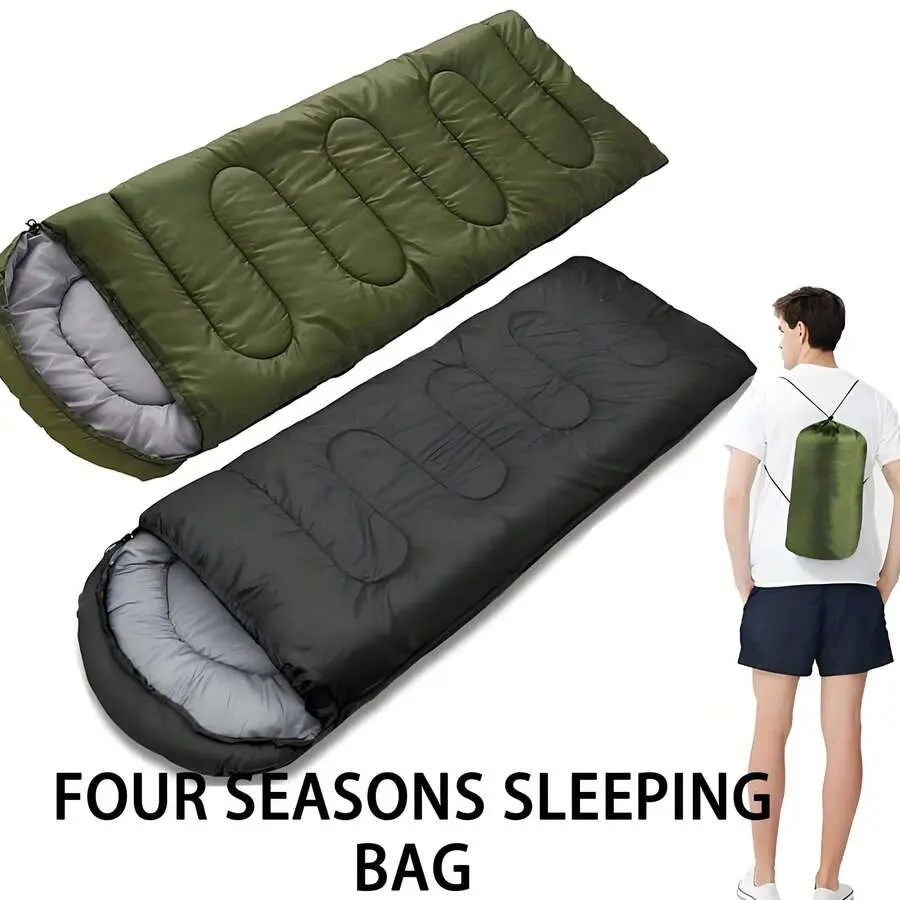Four Seasons Sleeping Bag, Waterproof For 5-20 Degree Warm Camp, 5-20 Degree Camping Sleeping Bag, Adult Sleeping Bag, Portable Cold Weather Sleeping Bag With Compression Bag And Straps, Winter Camping, Backpacking And Hiking Sleeping Bag