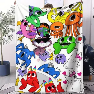 "Incredibox" Blanket,“Sprunki” Theme Print,Soft Comfortable Throw,All-Season Use,Perfect Gift for Game Fans,Single-Sided Printed Blanket