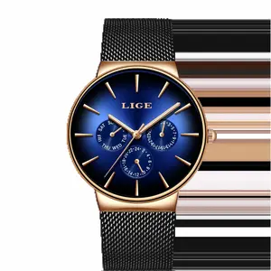 Business leisure watc,mineralhigh hardness glass mirror wateproof black blue