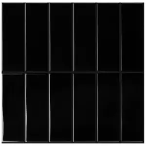 SELECT Peel and Stick Backsplash Tiles, 5 Sheets of 12"x 12” x 0.1" Thick, Black