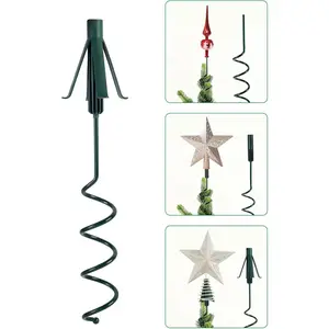 Christmas Tree Topper Holder, 3-in-1 Tree Topper Stabilizer - Fits Tree Center Poles Up to 1.25" in Diameter, Compatible with Angel/ Toppers, Tool-Free Installation, Prevents Tilting