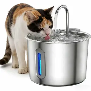 2.2L Pet Water Dispenser 304 Stainless Steel Automatic Running Water for Dogs & Cats Rust-Resistant Easy to Clean Durable & Safe outdoorfun
