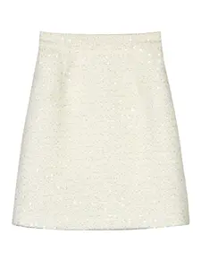 Women's Glitter Sequin Decor Tweed High Waist Skirt, Elegant Fashion Short Skirt for Daily Outdoor Wear, Women's Bottoms for Spring & Fall