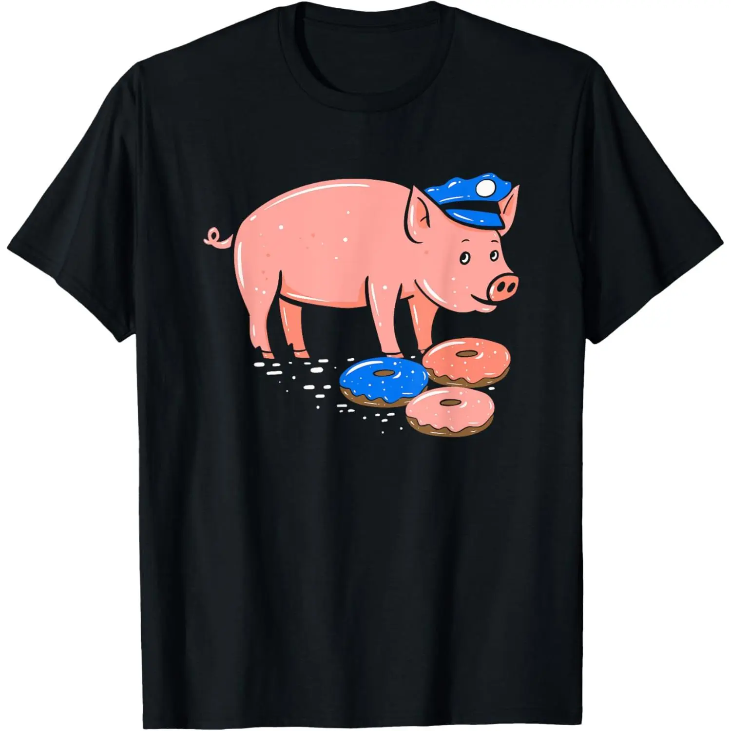 Pig Cop T Shirt | Funny Police Officer Doughnut T-Shirt Gift T-Shirt