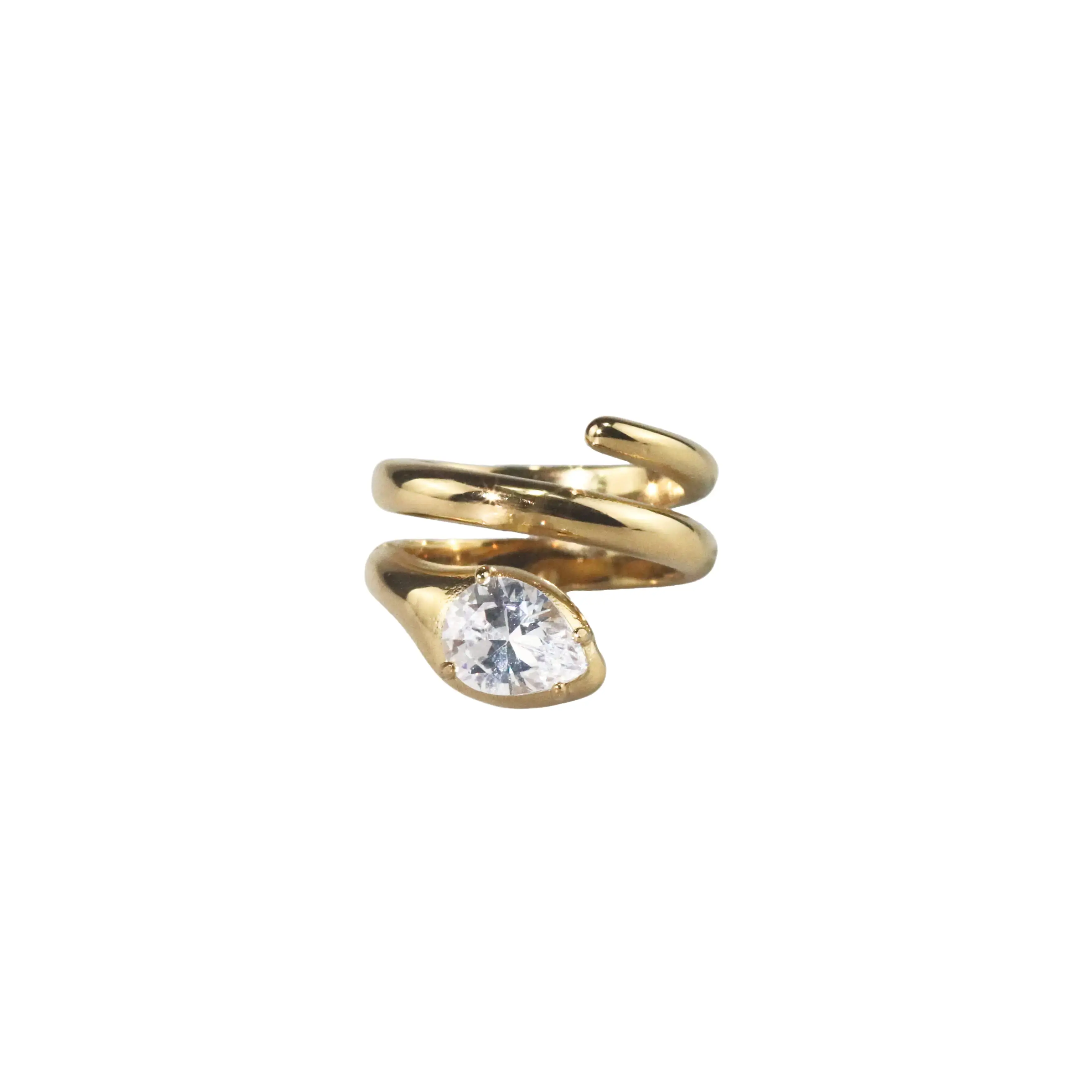 Spiral Pear-Cut Ring