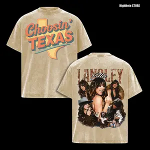 Choosin’ Texas Ella Langley Shirt – Country Music Vintage Washed Oversized Graphic T Shirt, Southern Cowgirl Aesthetic, Western Rodeo Style, Soft Cotton Heavyweight Unisex Top, Casual Streetwear Men Women Wear, Gift for Country Music Fans
