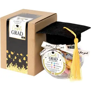 Graduation Bible Verses Jar with Grad Hat, High School, College Graduation Gifts, Class of 2026 Decorations, 2026 Graduation Gifts from Mom, Dad