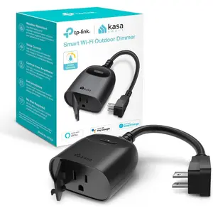 Kasa Outdoor Smart Dimmer Plug, IP64 Plug- in Dimmer for Outdoor String Lights, Compatible with Alexa, Google Assistant & SmartThings, Long Wi-Fi Range 2.4Ghz, No Hub Required, ETL Certified(KP405)