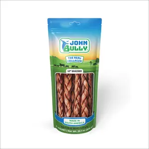 john bully Collagen Braided 12" 6PK, The Best Option for Your Dog, 100% Natural, Rich in Protein, Highly Digestible, Gluten Free,Premium Grade Quality,Odor Free The Real Collagen