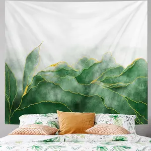 Avinyl Nature Tapestry for Bedroom Aesthetic, Green Leaves Wall Mural Ceiling Tapestries for Men, Botanical Landscape Backdrop for Living Room Dorm Office Home Decor 51in X 60in