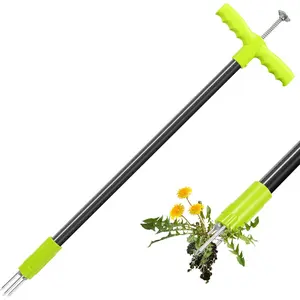 3 Claws Weed Puller Tool, Stand Up Weed Puller with Long Ergonomic Handle, Weed Puller Tool Stand Up Heavy Duty, Dandelion Picker, Garden Tools for Weeding, Weed Remover Tool for Lawn, Yard