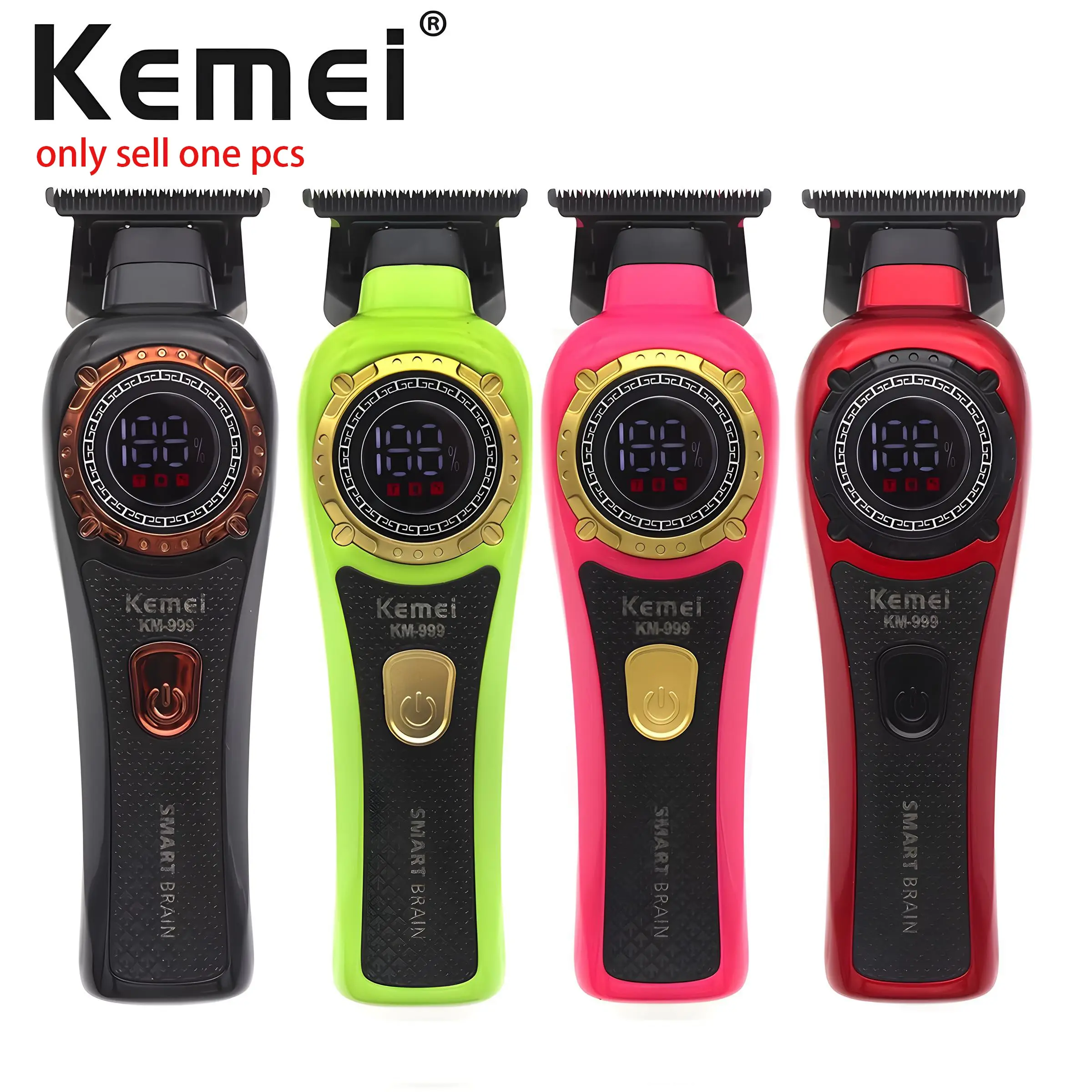 Upgrade Version Kemei Km-999 Men's Hair Trimmer, Cordless Hair Trimmer, Cordless Hair Cutting, Ergonomic Handle + USB Fast Charging, Stylish Look, One Machine Solution