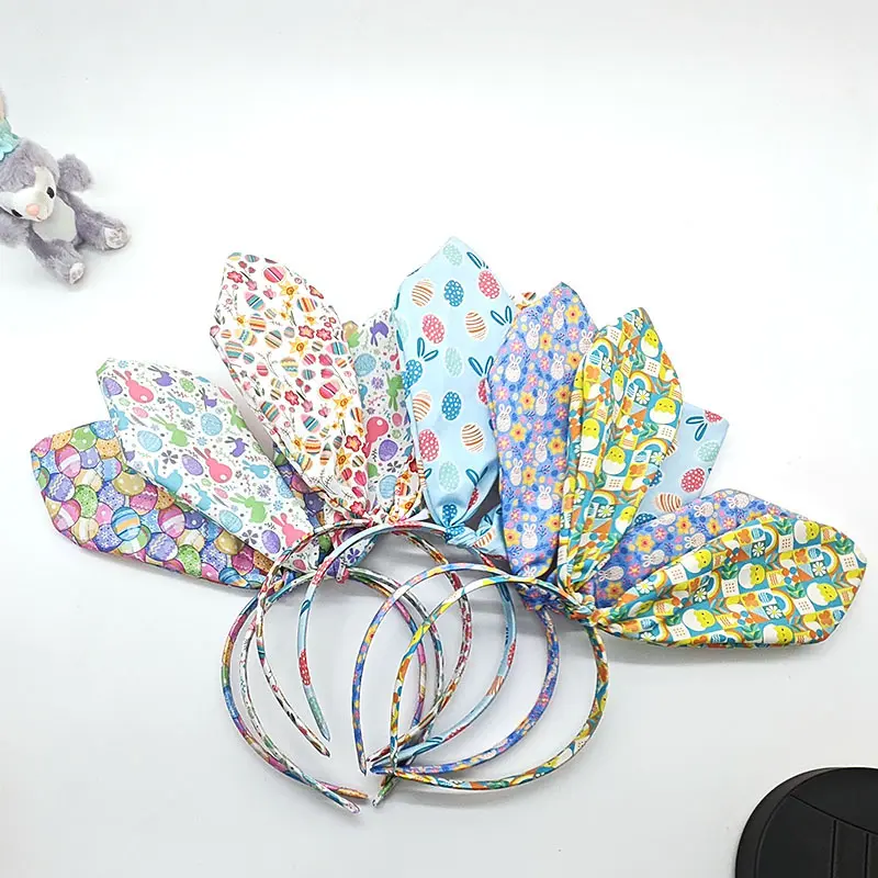 Cloth Fabric Cartoon Rabbit Ear Headband, Cute Colorful Children's Party Hair Accessory for Easter Theme Events, Characters, All Seasons