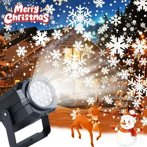 USB Powered Rotating Snowflake Christmas Projector, 360° Base, Auto Rotating LED Holiday Light, USB Plug & Play Decor for Home Party Wedding