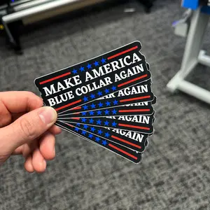 4.5" Make America Blue Collar Again Sticker - Blue Collar Decal - Hardhat Sticker - Toolbox Sticker