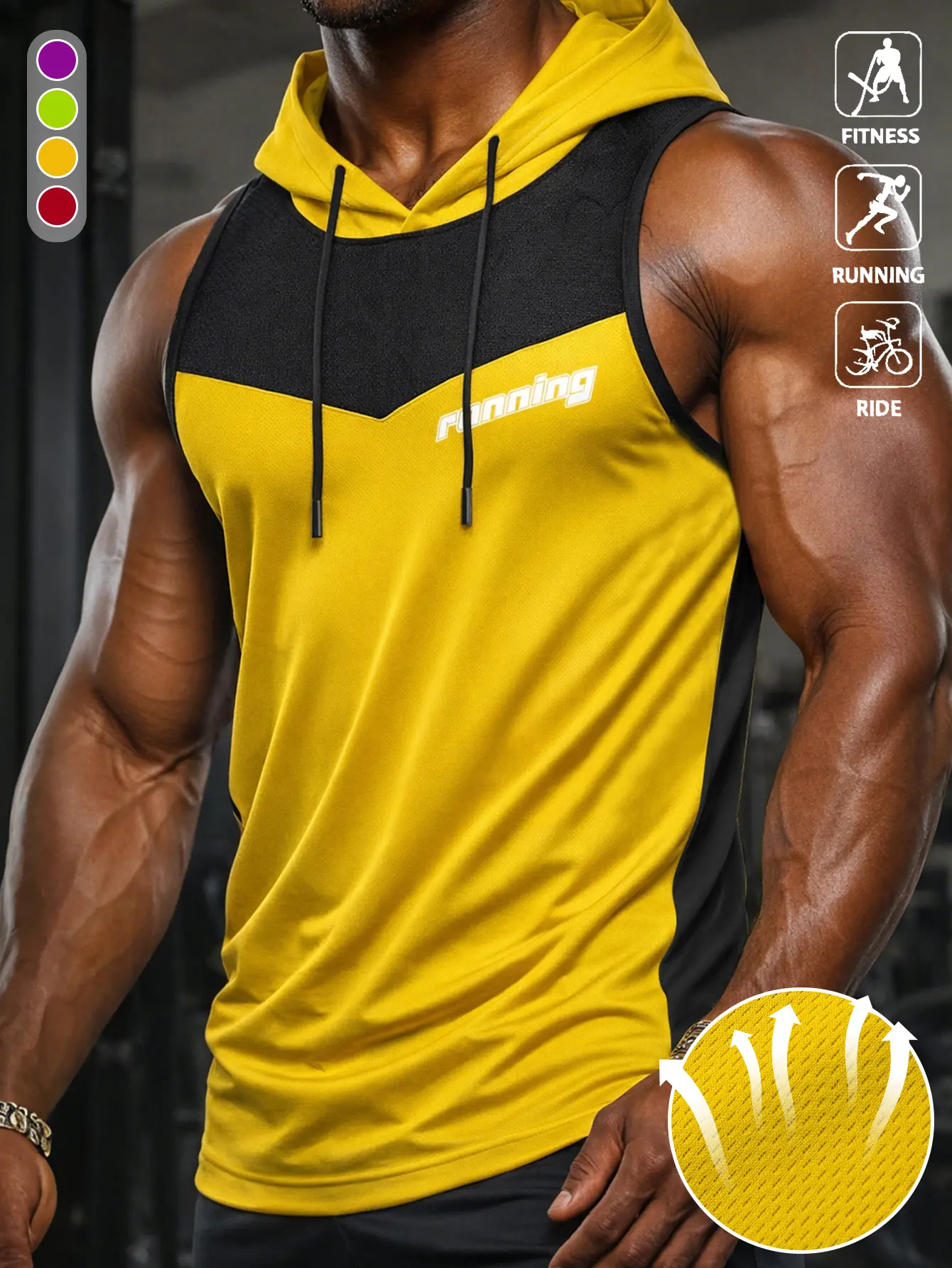 Men’s athletic casual fitness tank top with a patchwork design and letter print, comfortable for summer wear; suitable for casual workouts, running, heavy sweating, and boxing; a versatile wardrobe essential. Sports Outfits